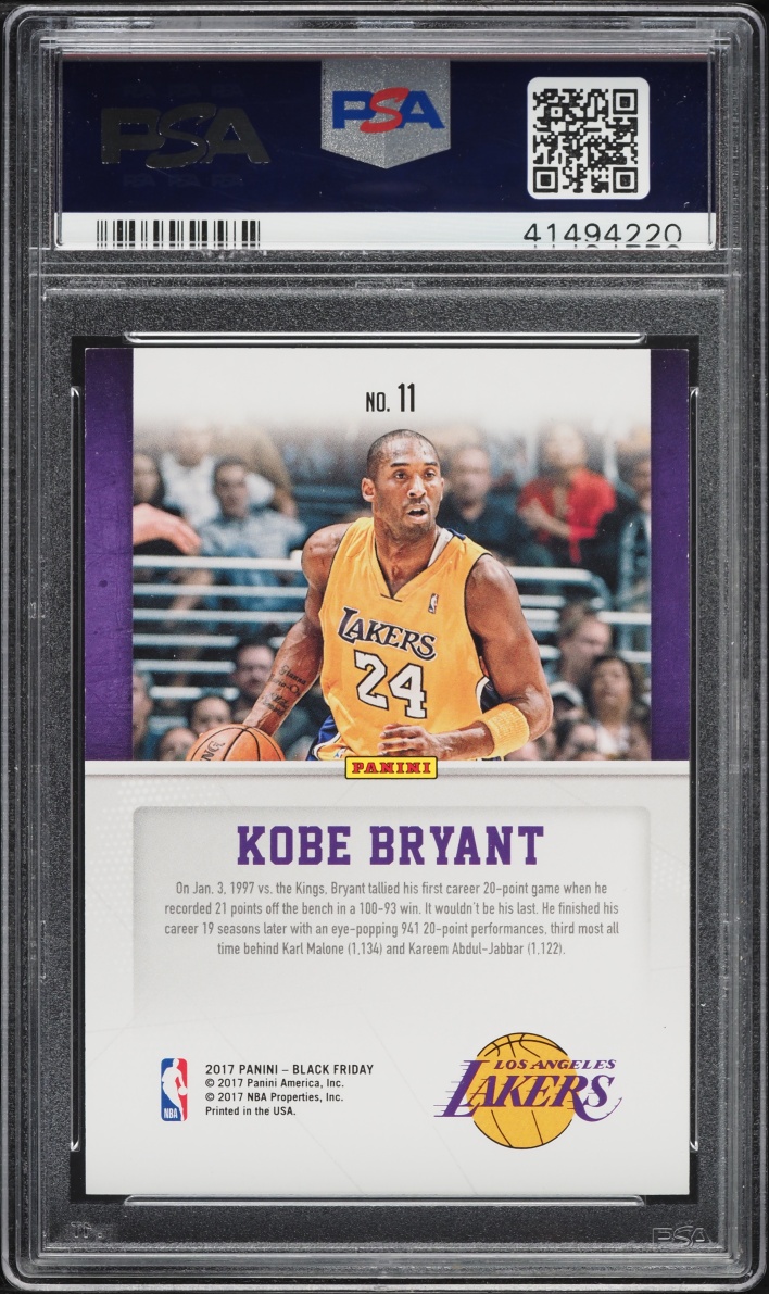 2017 Panini Black Friday Cracked Ice Kobe Bryant /25 #11 PSA 9 MINT