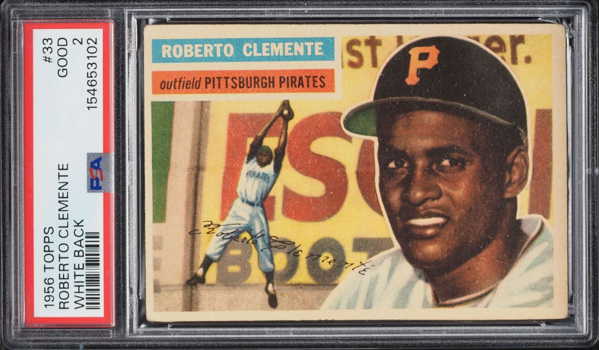 1956 Topps Roberto Clemente WHITE BACK #33 PSA 2 GD