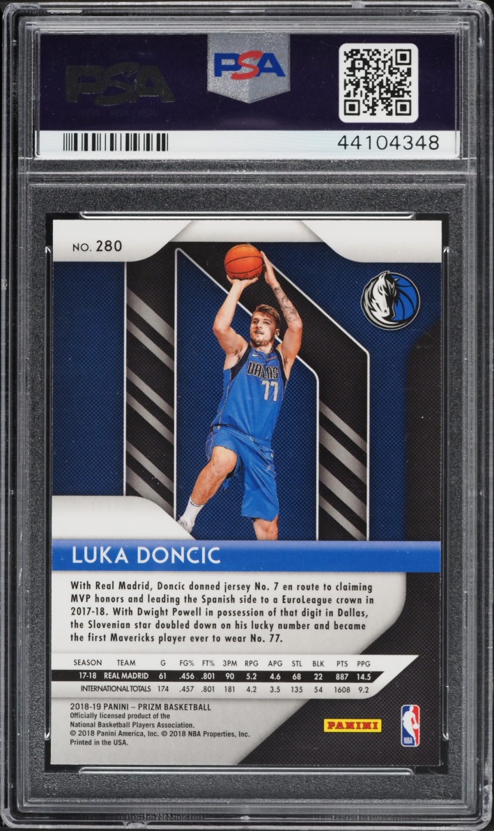 2018 Panini Prizm Luka Doncic ROOKIE #280 PSA 10 GEM MINT