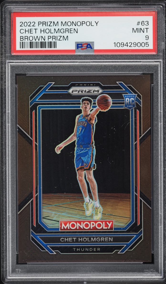 2022 Panini Prizm Monopoly Brown Chet Holmgren ROOKIE #63 PSA 9 MINT