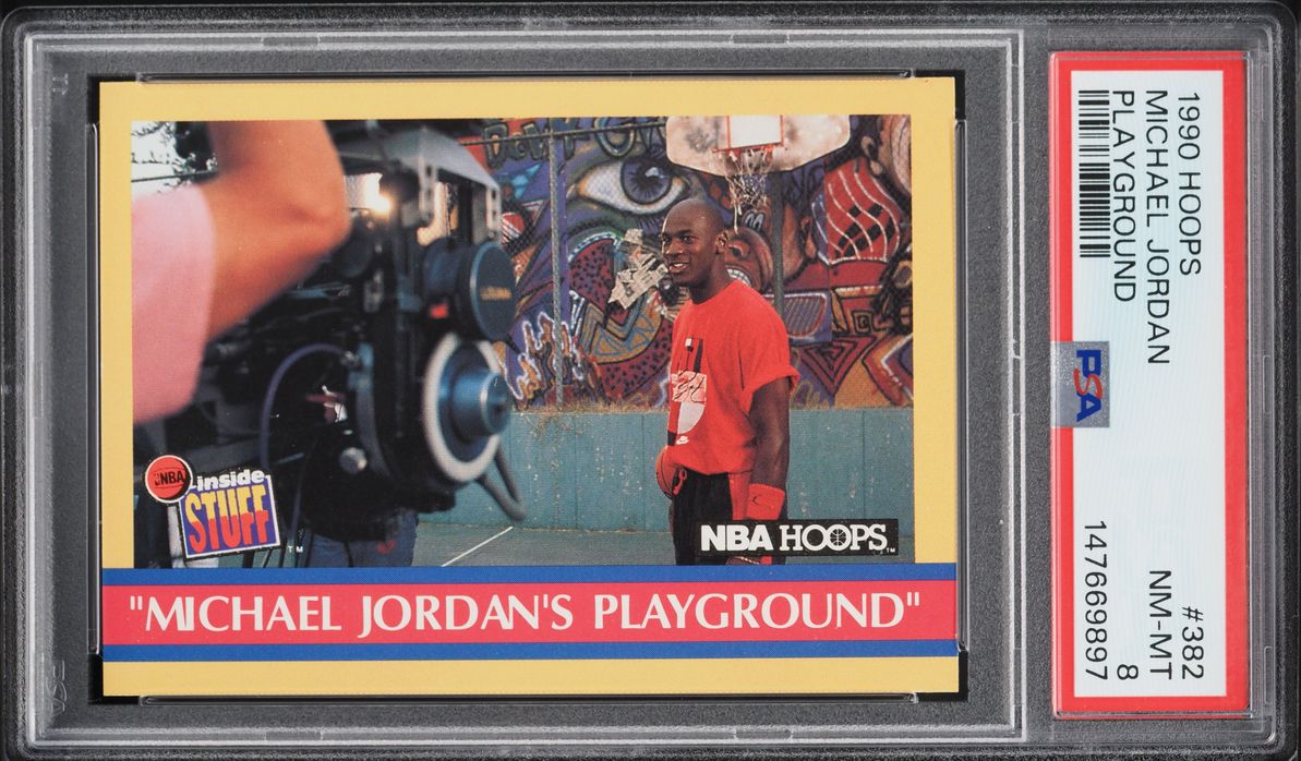 1990 Hoops Playground Michael Jordan #382 PSA 8 NM-MT