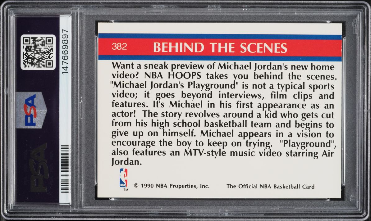 1990 Hoops Playground Michael Jordan #382 PSA 8 NM-MT