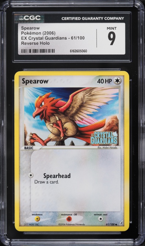 2006 Pokemon EX Crystal Guardians Reverse Holo Spearow #61 CGC 9 MINT