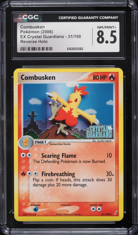 2006 Pokemon EX Crystal Guardians Reverse Holo Combusken #31 CGC 8.5 NM-MT+