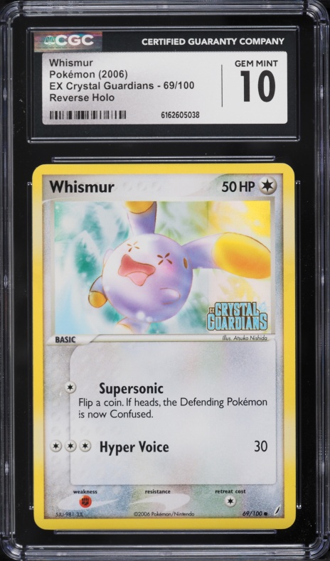 2006 Pokemon EX Crystal Guardians Reverse Holo Whismur #69 CGC 10 GEM MINT