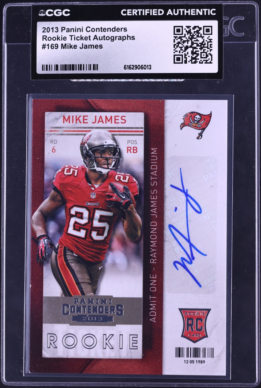 2013 Panini Contenders Ticket Mike James ROOKIE AUTO #169 CGC AUTH