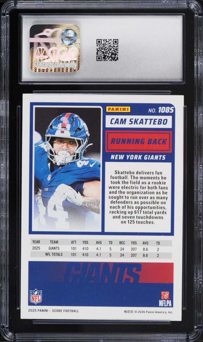 2025 Score Supplemental Premium Box Set Teal Cam Skattebo ROOKIE /25 #108S CGC 9 MINT