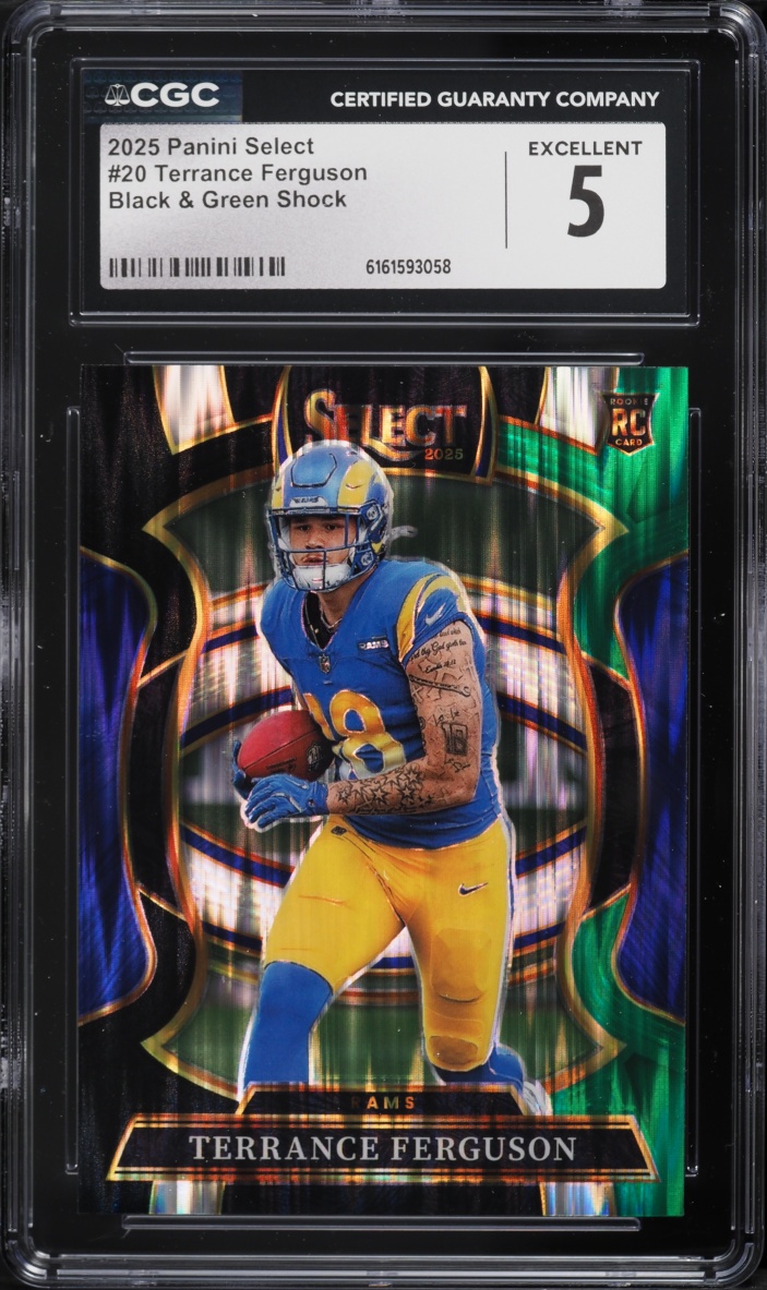 2025 Select Concourse Black & Green Shock Terrance Ferguson ROOKIE #20 CGC 5 EX