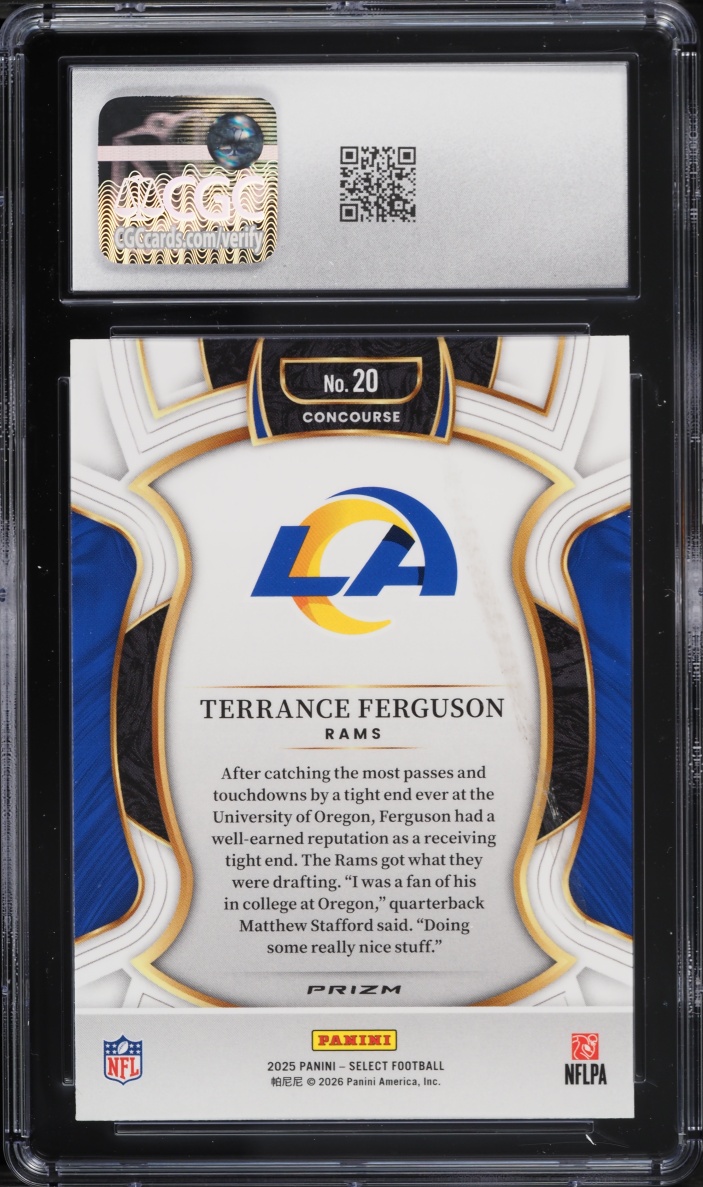 2025 Select Concourse Black & Green Shock Terrance Ferguson ROOKIE #20 CGC 5 EX