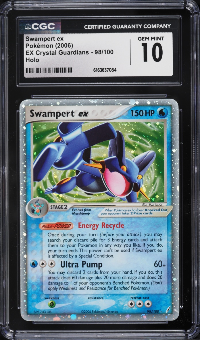 2006 Pokemon EX Crystal Guardians Swampert Ex #98 CGC 10 GEM MINT