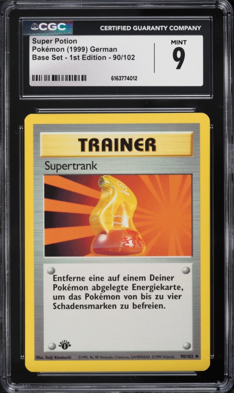 1999 Pokemon German Base Set Shadowless 1st Edition Super Potion #90 CGC 9 MINT