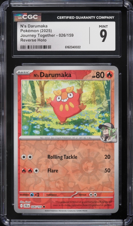 2025 Pokemon Journey Together Reverse Holo N's Darumaka #026 CGC 9 MINT