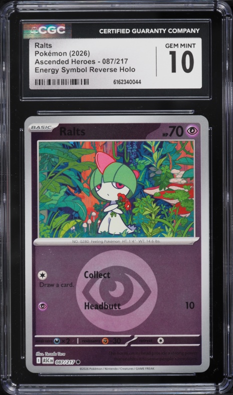 2026 Pokemon Mega Evolution Ascended Heroes Energy Symbol Reverse Holo Ralts #087 CGC 10 GEM