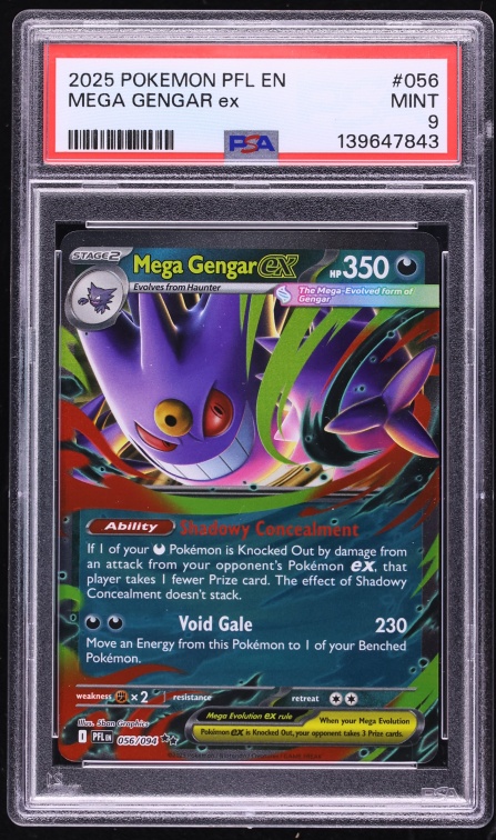 2025 Pokemon Mega Evolution Phantasmal Flames Holo Mega Gengar ex #56 PSA 9 MINT