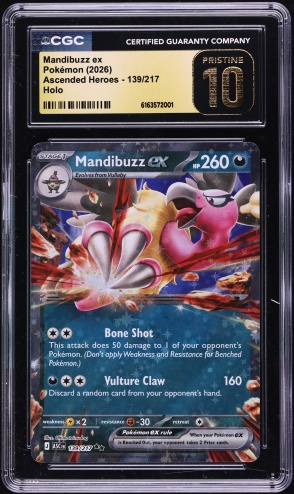 2026 Pokemon Mega Ascended Heroes Holo Mandibuzz EX #139 CGC 10 PRISTINE