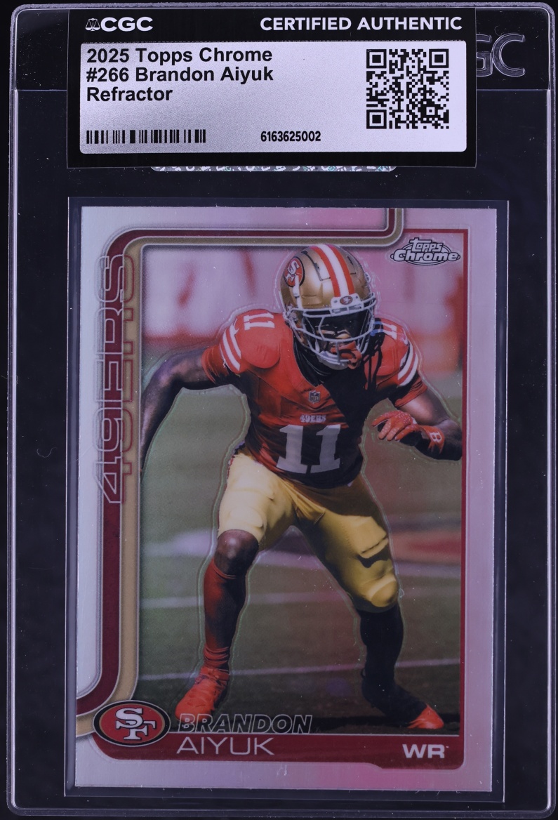2025 Topps Chrome Refractor Brandon Aiyuk #266 CGC AUTH