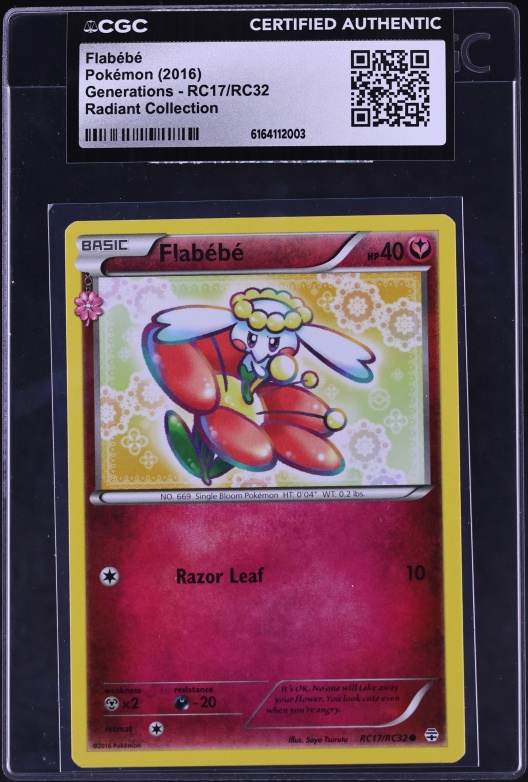 2016 Pokemon XY Generations Radiant Collection Flabebe #RC17 CGC AUTH