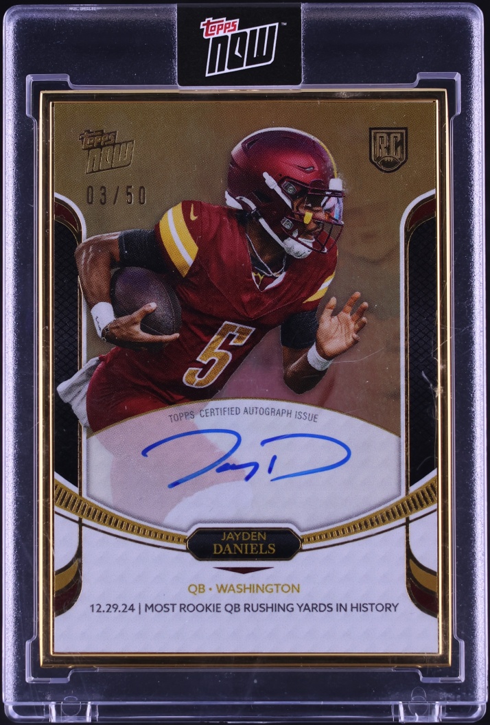 2024 Topps Now Campaign Quarterbacks Gold Jayden Daniels ROOKIE AUTO /50 #8-A