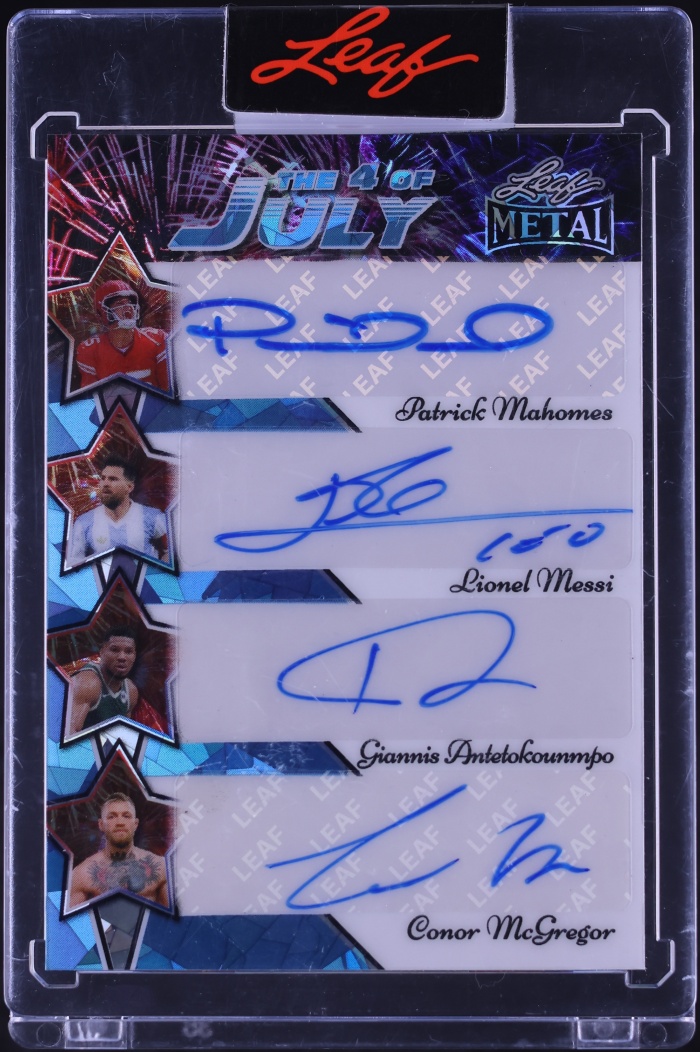 2025 Metal Independence Day 4th Of July Mahomes Messi Antetokounmpo McGregor AUTO 1/1 #4J-11