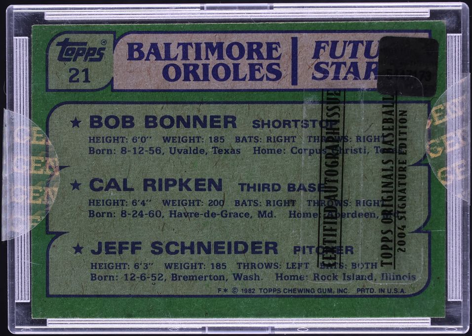 2004 Topps Signature Edition Orioles Future Stars Cal Ripken Jr. AUTO 1/1 #21