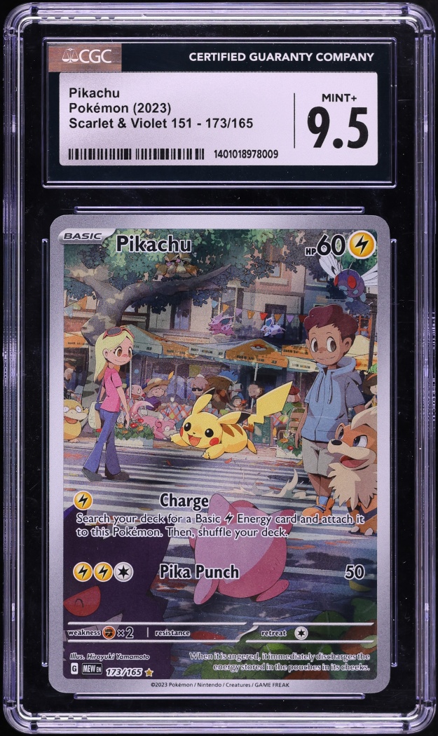2023 Pokemon Scarlet & Violet 151 IR Pikachu #173 CGC 9.5 MINT+