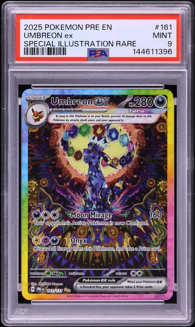 2025 Pokemon Scarlet & Violet Prismatic Evolutions SIR Umbreon ex #161 PSA 9 MINT