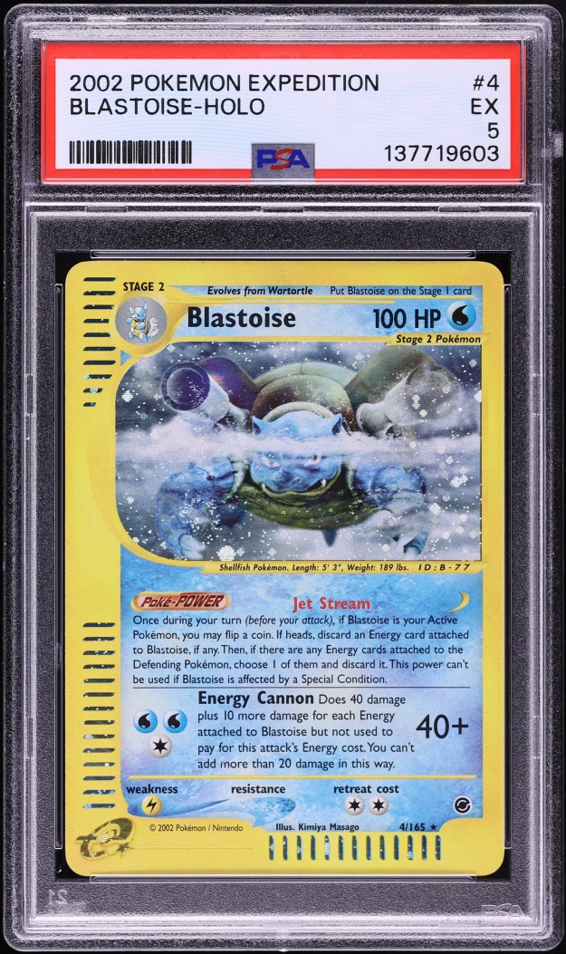 2002 Pokemon Expedition Base Set Holo Blastoise #4 PSA 5 EX