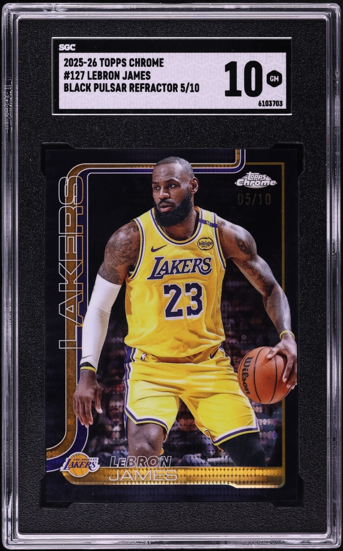 2025 Topps Chrome Basketball Pulsar Black Refractor LeBron James #127