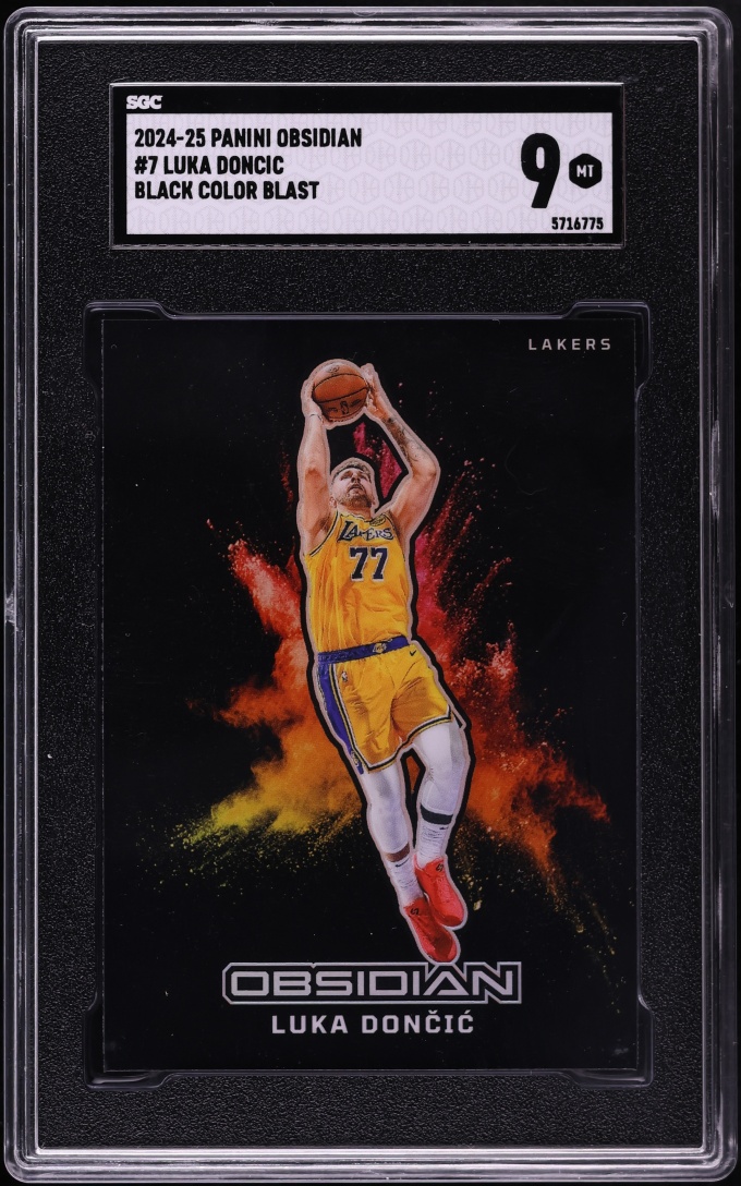 2024 Panini Obsidian Black Color Blast Luka Doncic #7 SGC 9 MINT
