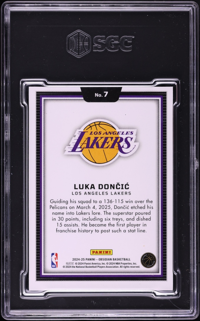 2024 Panini Obsidian Black Color Blast Luka Doncic #7 SGC 9 MINT