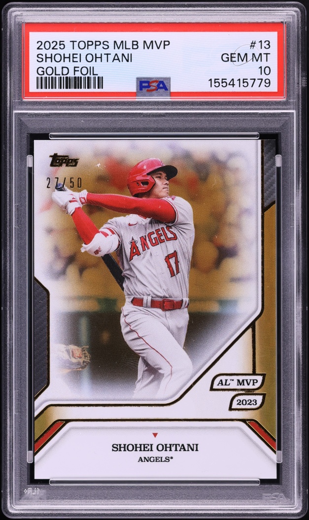 2025 Topps MLB MVP Collection Gold Foil Shohei Ohtani /50 #13 PSA 10 GEM MINT