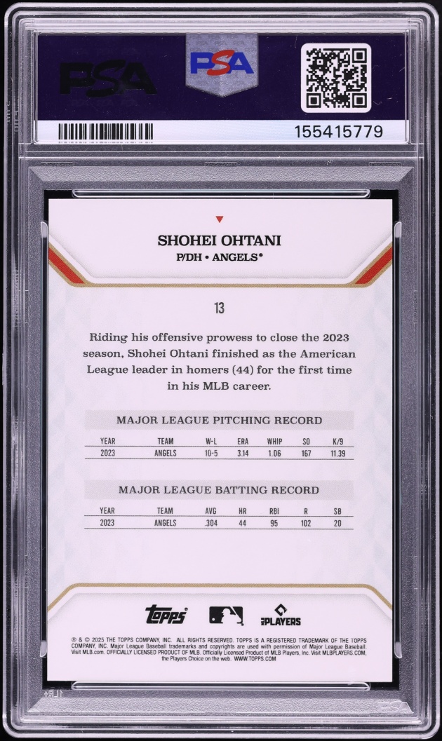 2025 Topps MLB MVP Collection Gold Foil Shohei Ohtani /50 #13 PSA 10 GEM MINT
