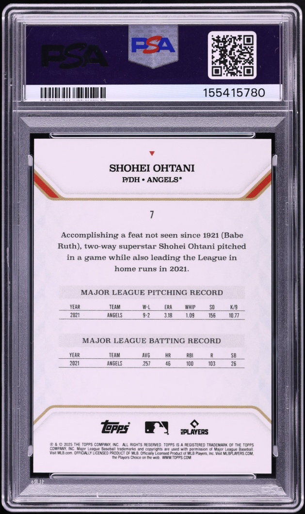 2025 Topps MLB MVP Collection Shohei Ohtani /99 #7 PSA 10 GEM MINT