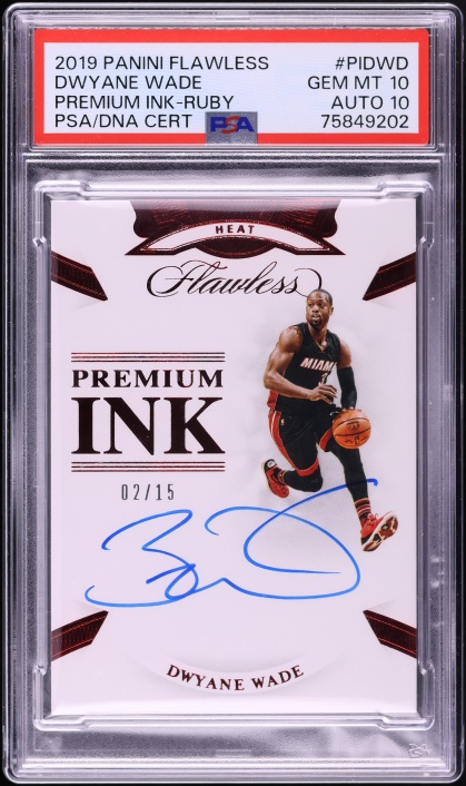2019 Panini Impeccable Victory Signatures Dwyane Wade AUTO /10 PSA