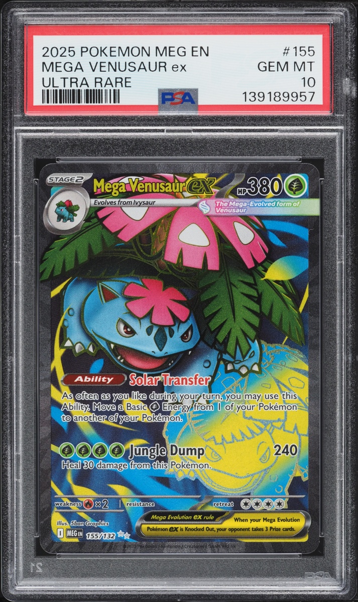 2025 Pokemon Mega Evolution Full Art Mega Venusaur ex #155 PSA 10 GEM MINT