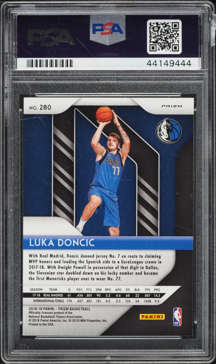 2018 Panini Prizm Silver Luka Doncic ROOKIE #280 PSA 10 GEM MINT