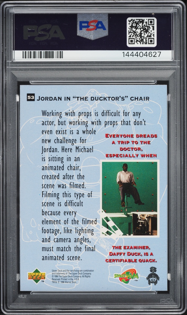 1996 Upper Deck Space Jam In The Ducktor's Chair Michael Jordan #53 PSA 9 MINT