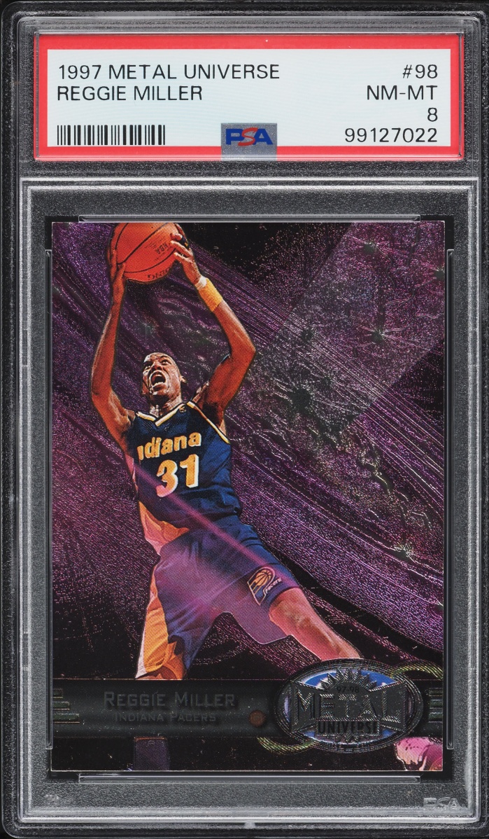 1997 Metal Universe Reggie Miller #98 PSA 8 NM-MT