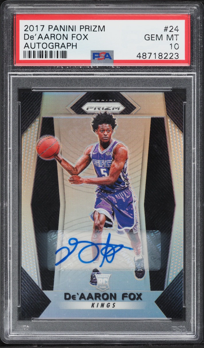2017 Panini Prizm Silver De'Aaron Fox ROOKIE AUTO #24 PSA 10 GEM MINT
