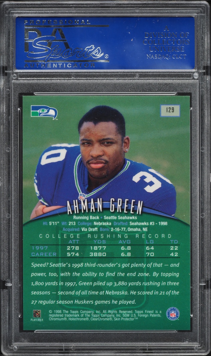1998 Finest w/coating Ahman Green #129 PSA 9 MINT