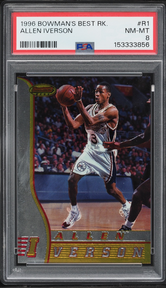 1996 Bowman's Best Allen Iverson ROOKIE #R1 PSA 8 NM-MT