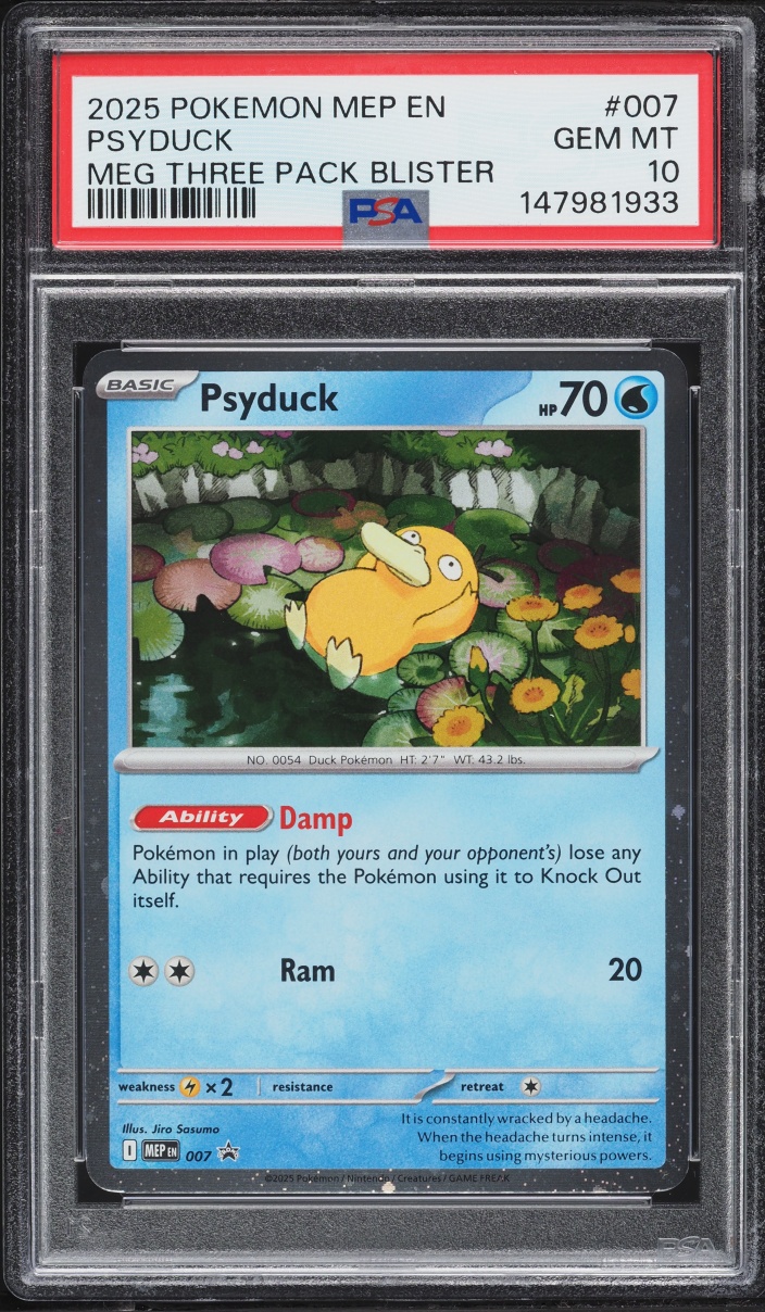 2025 Pokemon Mega Evolution Black Star Promo Psyduck #7 PSA 10 GEM MINT