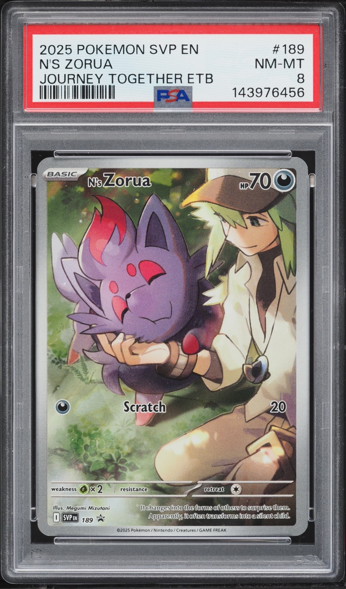 2025 Pokemon Scarlet & Violet Promo Journey Together ETB Full Art N's Zorua #189 PSA 8 NM-MT