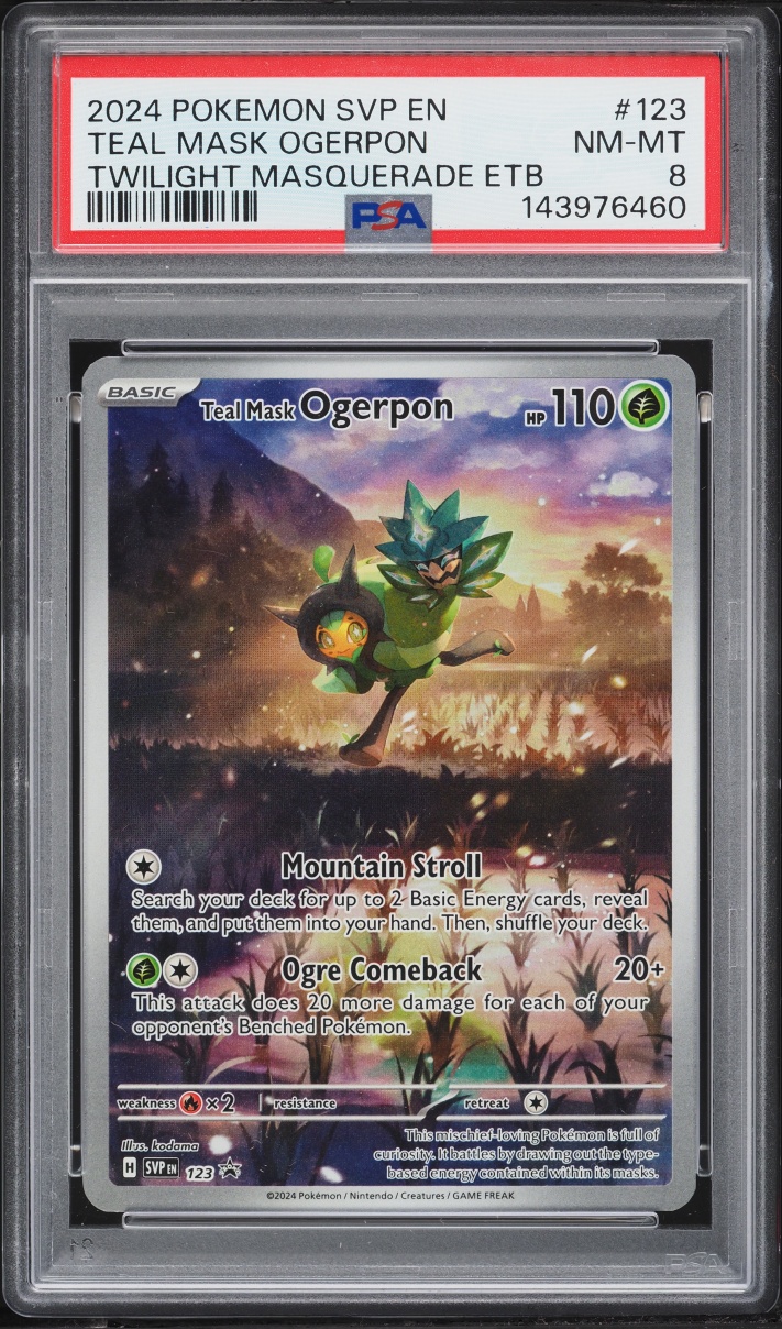 2024 Pokemon SV Promo Twilight Masquerade ETB Alt Art Teal Mask Ogerpon #123 PSA 8 NM-MT