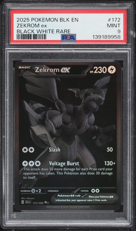 2025 Pokemon Japanese SV Black Bolt BW Rare Zekrom ex #174 PSA 10