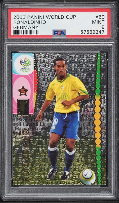 2006 Panini World Cup Germany Ronaldinho #60 PSA 8 NM-MT on
