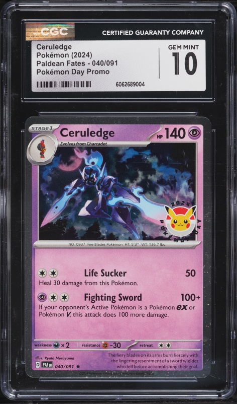 2024 Pokemon Scarlet & Violet Paldean Fates Pokemon Day Ceruledge #40 PSA 9  MINT on Fanatics Collect