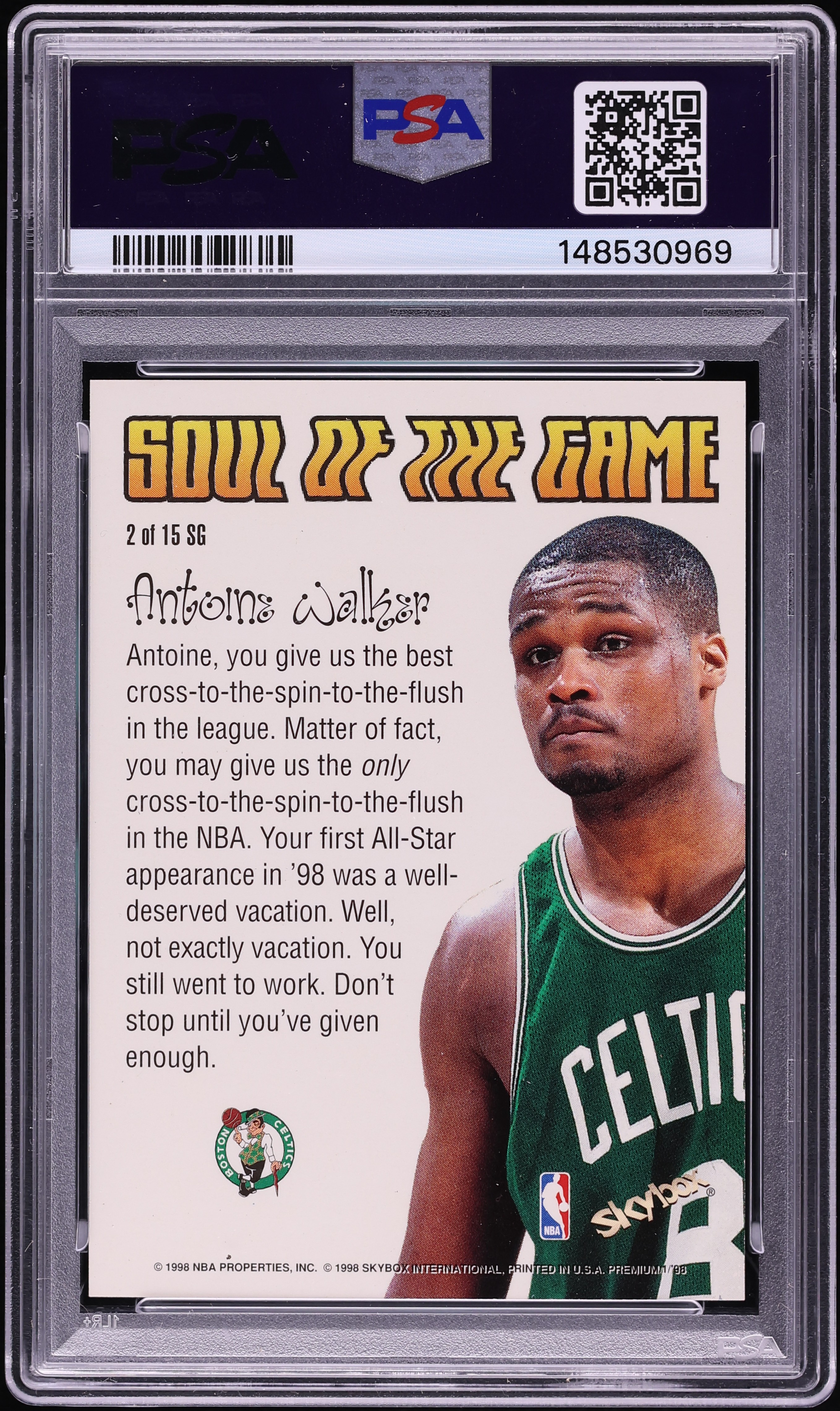 1998 Skybox Premium Soul Of The Game Antoine Walker #2 PSA 9 MINT 
