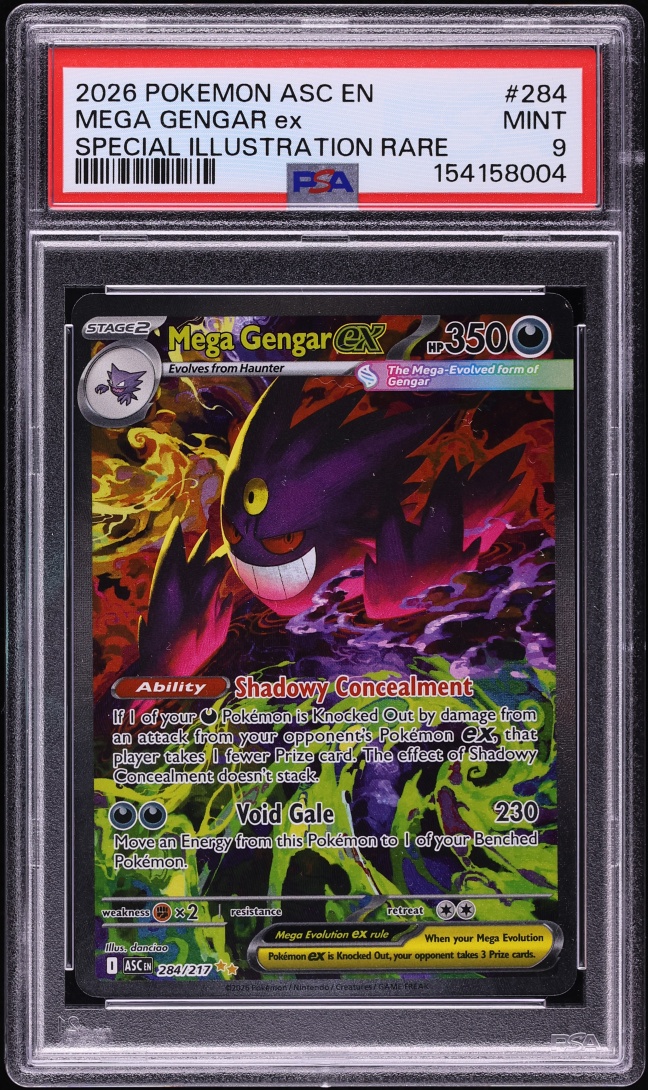 2026 Pokemon Mega Evolution Ascended Heroes SIR Mega Gengar ex #284 PSA 9 MINT