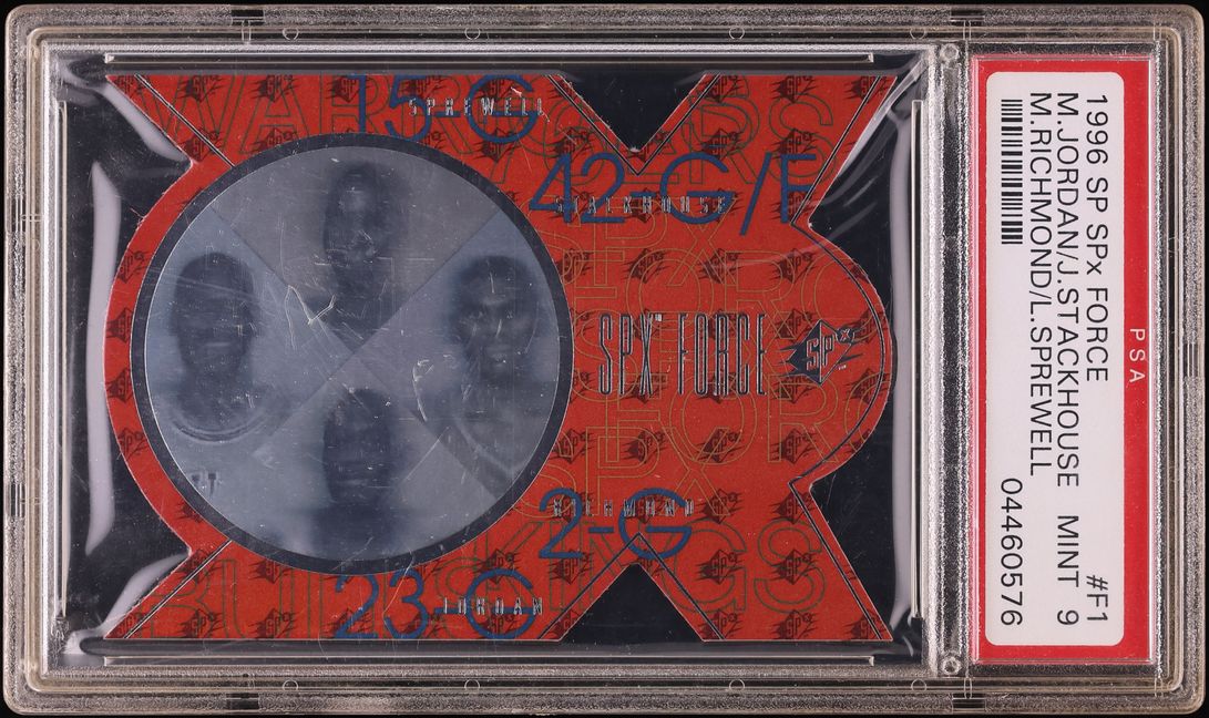 1996 SPx Force Die-Cut Stackhouse Richmond Sprewell Michael Jordan #F1 PSA 9 MINT